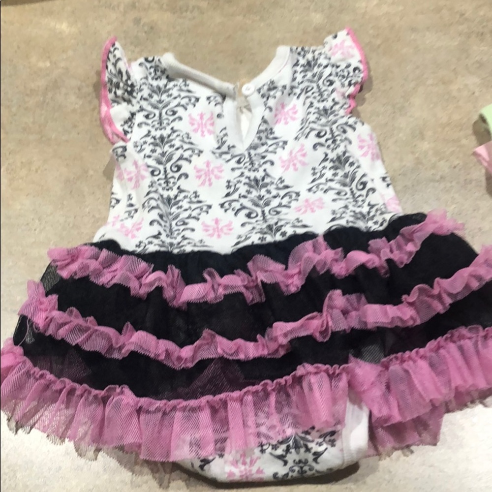 Cute white black and pink pattern onsie